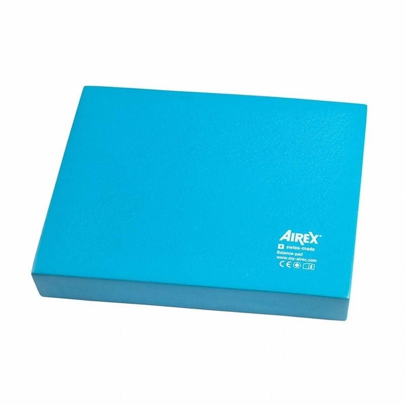 A blue color balanced board cushion with white background