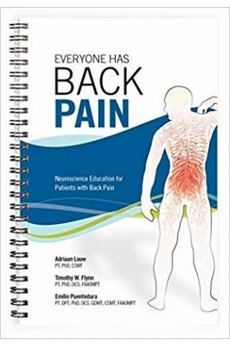 Back pain book with binding and a body image
